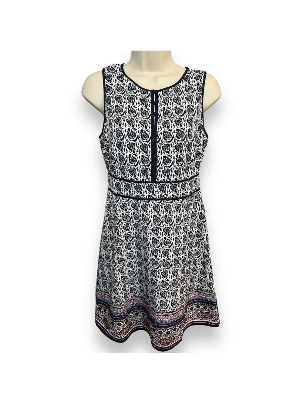 The Limited Women’s Athenian Border Sleeveless Dress Black/White Size PXS